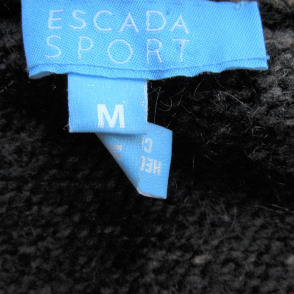 Escada Brown Shawl Collar Belted Cardigan with Tan Trim - Picture 4 of 5